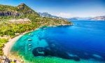 bright blue water along coast