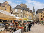 market stands in town square