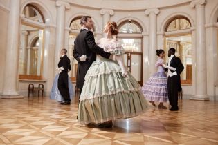 people dancing in a ballroom